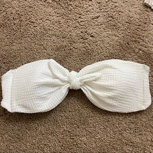 Aerie White Bandeau Bikini Top. Size L.
